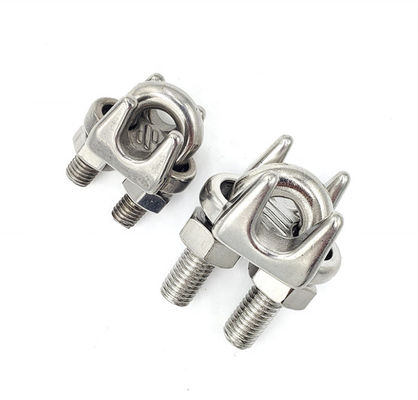 QUALITÀ  DIN 741 Drop Forged Stainless Steel Wire Rope Clamp For Cable End Connections fabbrica