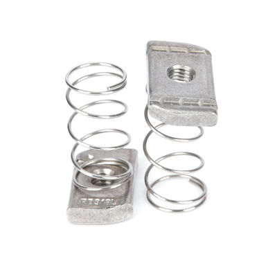 QUALITÀ  Stainless Steel Spring Channel Nuts Precision Machined Galvanized/Zinc/Nickel Plated Chamfered Edges for Mining Application fabbrica